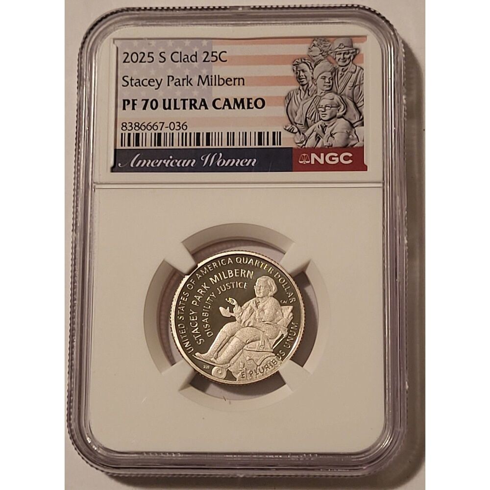 2025 S Clad Stacey Park Milbern Quarter Proof PF70 UC NGC Flag Label